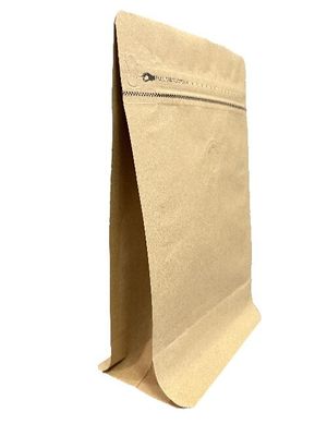 Caixa de embalagem de papel Kraft de café Selo térmico fundo plano com válvula