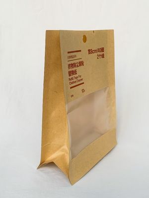 Bolsa de fundo plano personalizada com gravura de impressão de papel kraft ecológico