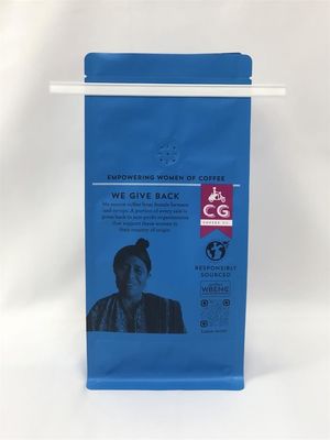 Bolsa de embalagem de café de 12 onças fosca fundo plano impresso com gravata de estanho