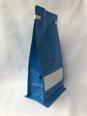 Bolsa de embalagem de café de 12 onças fosca fundo plano impresso com gravata de estanho