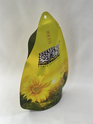 Sacos de Mylar Metalizados Stand Up Impressão Personalizada em Formato Livre para Lanche Seco