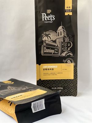 Bolsa para embalagem de café Kraft com logotipo personalizado 120 mícrons com válvula