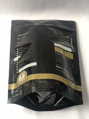 Bolsas de café ecológicas ISO pretas que podem ser fechadas com válvula