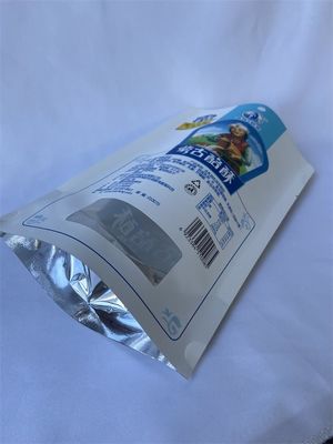 Saco de comida de papel kraft metalizado com janela transparente