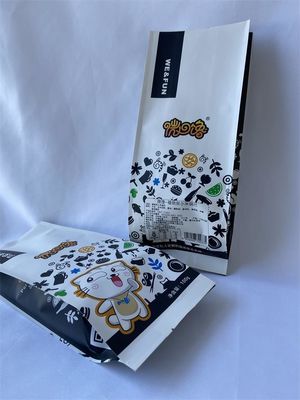 Bolsas de papel kraft branco com reforço lateral ISO plástico laminado ecológico