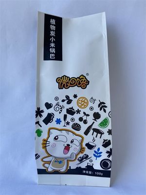 Bolsas de papel kraft branco com reforço lateral ISO plástico laminado ecológico