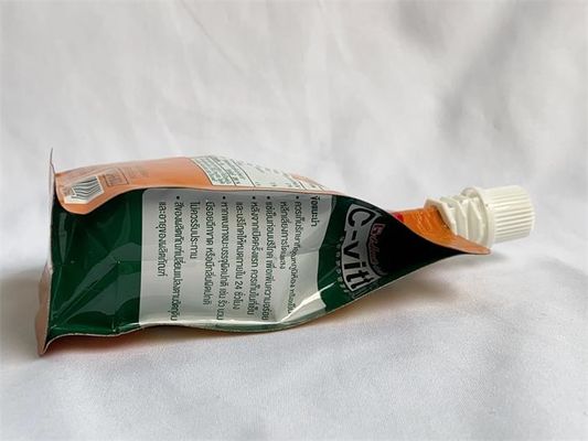 Bolsa de embalagem com bico plano de alta barreira para bebidas de frutas 150 ml