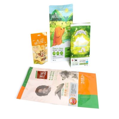 Bolsas para embalagens de alimentos para animais de estimação com superfície brilhante VMPET Material que pode ser fechado novamente