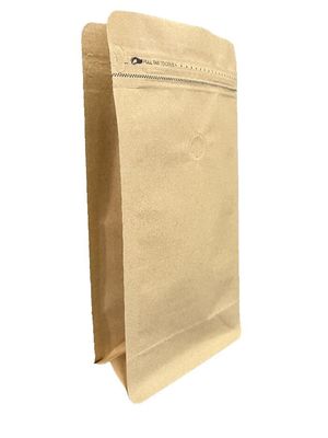 Saco de embalagem de café de 500 g de capacidade com papel Kraft castanho para café
