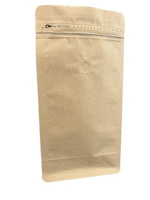 Saco de embalagem de café de 500 g de capacidade com papel Kraft castanho para café