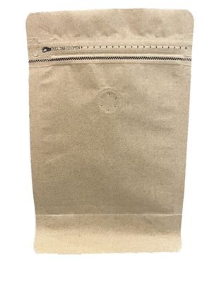 Caixa de embalagem de papel Kraft de café Selo térmico fundo plano com válvula