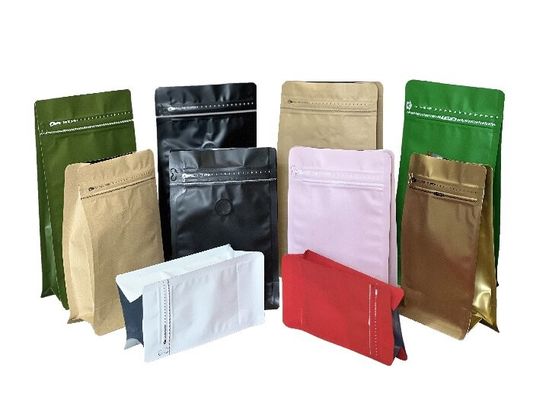 OEM Sacos de café de fundo plano com excelente exibição Ziplock de uma só maneira 100g-1kg