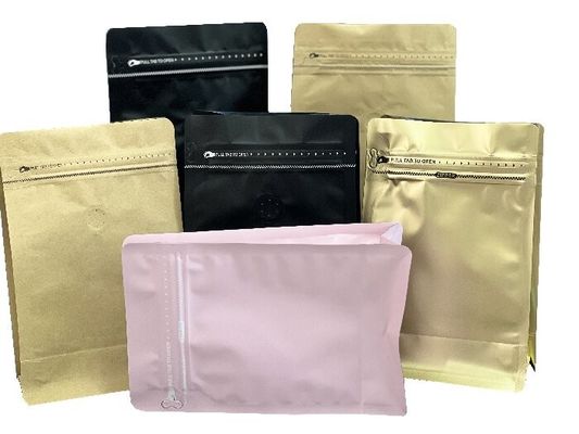 OEM Sacos de café de fundo plano com excelente exibição Ziplock de uma só maneira 100g-1kg
