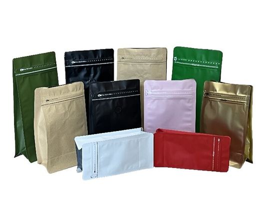 OEM Sacos de café de fundo plano com excelente exibição Ziplock de uma só maneira 100g-1kg