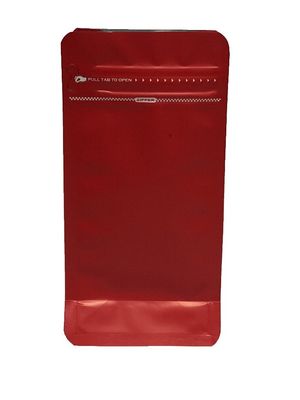 Saco de embalagem de café de fundo plano metalizado de 100 g com válvula e fecho