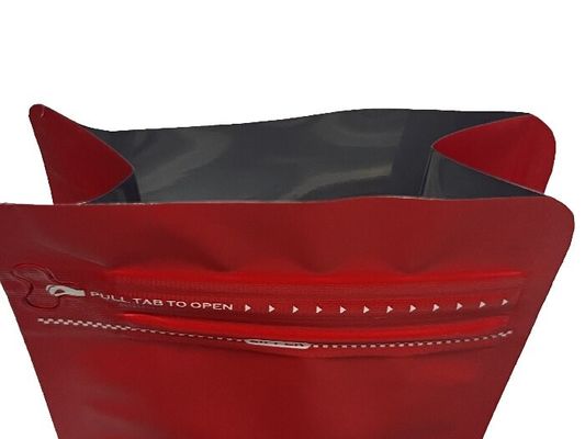Saco de embalagem de café de fundo plano metalizado de 100 g com válvula e fecho