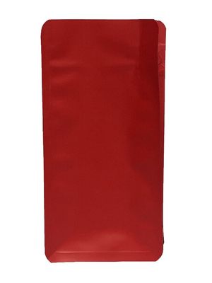 Saco de embalagem de café de fundo plano metalizado de 100 g com válvula e fecho