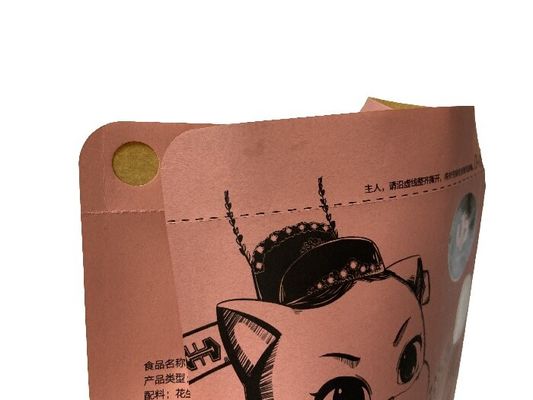 Bolsas de embalagem de alimentos de fundo plano de papel com cores personalizadas para nozes