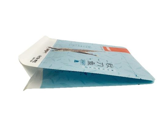 Bolsas de papel plástico com fundo plano saco 90g laminação a seco para peixe seco