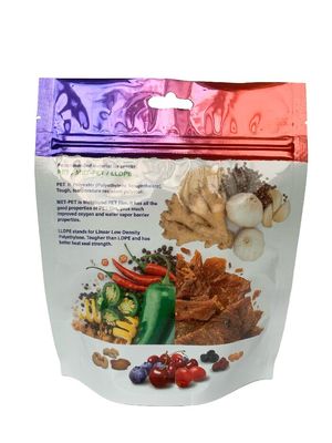 Barreira Mylar Stand Up Zipper bag Custom Impresso Impressão digital de alimentos