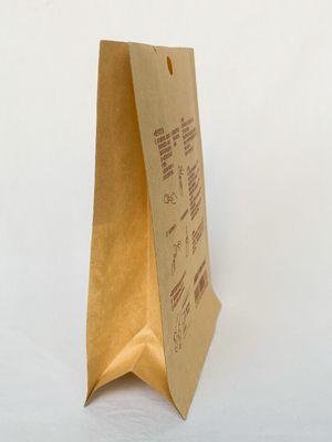 Bolsa de fundo plano personalizada com gravura de impressão de papel kraft ecológico