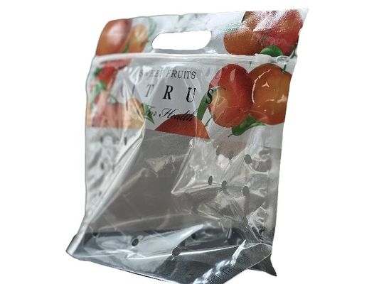 Embalagens de alimentos personalizadas Saco de zíper para frutas com buraco de perfuração