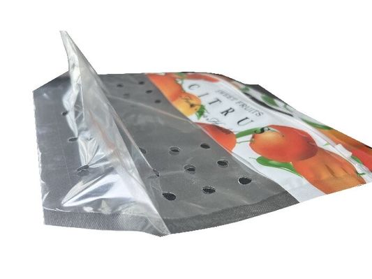 Embalagens de alimentos personalizadas Saco de zíper para frutas com buraco de perfuração