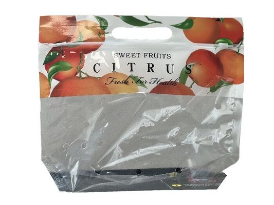 Embalagens de alimentos personalizadas Saco de zíper para frutas com buraco de perfuração