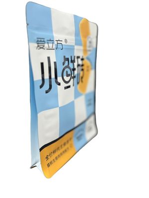 Bolsas de fecho de fundo quadrado de laminado personalizadas para embalagens de alimentos