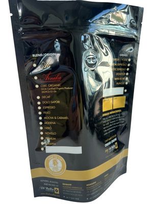 Bolsa de embalagem de café impressa personalizada com fecho e válvula