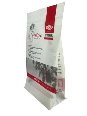 Bolsa de papel branco para arroz com fecho