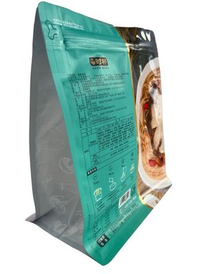 Bolsa de fundo plano com fecho de fecho de qualidade alimentar PET / VMPET / PE impresso sob medida
