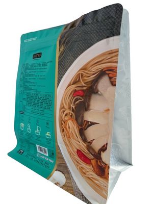 Bolsa de fundo plano com fecho de fecho de qualidade alimentar PET / VMPET / PE impresso sob medida